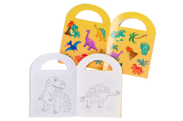 kleurboekje dinosaurussen tekeningen stickers